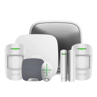 Ajax alarm devices: hub, detectors, siren and remote